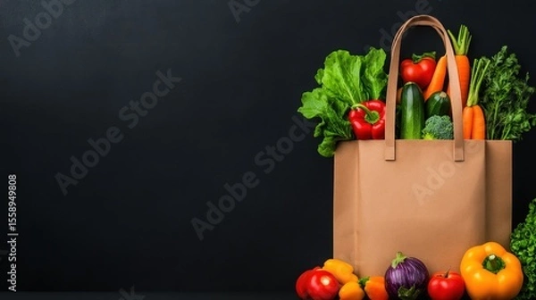 Obraz Fresh Vegetables in a Paper Bag