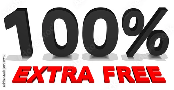 Obraz 100% extra free 3d text
