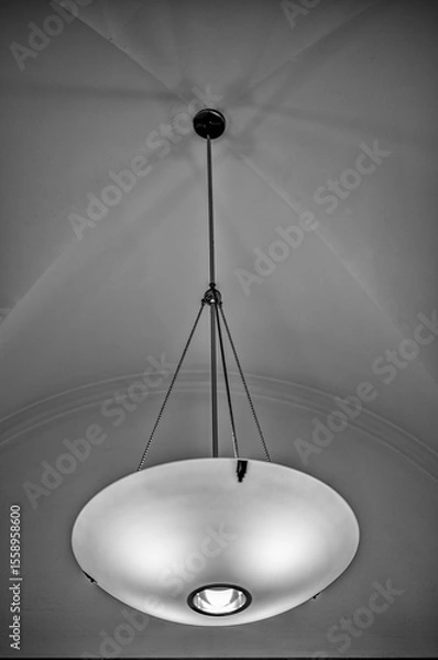 Fototapeta Art Deco Hanging Lamp with a Domed Ceiling Overhead.