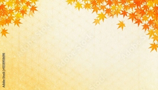 Fototapeta 和柄、和風イメージの背景素材（秋）