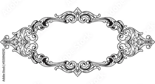 Obraz Ornamental frame vector illustration for decorative design in vintage style