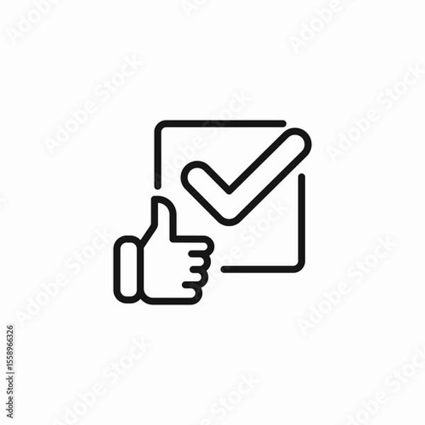 Fototapeta positive feedback checkmark icon sign vector