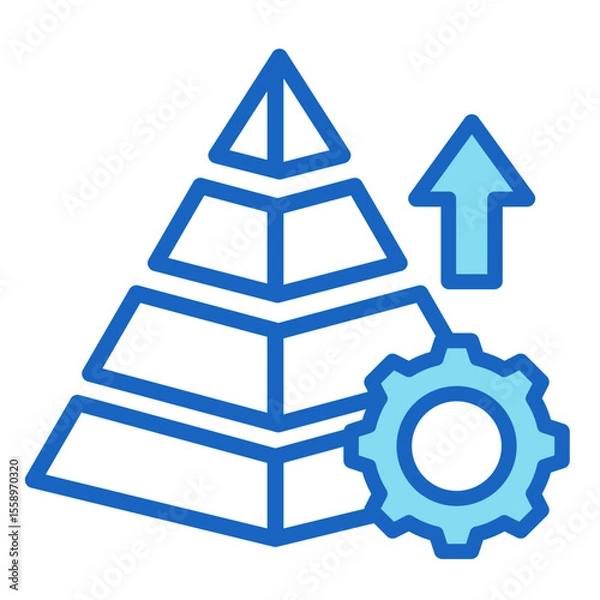 Fototapeta Method Pyramid  Icon Element For Design