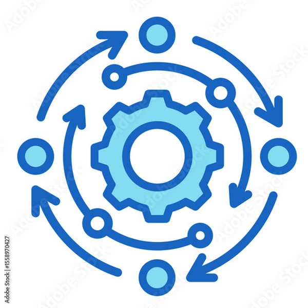 Fototapeta Management Cycle  Icon Element For Design