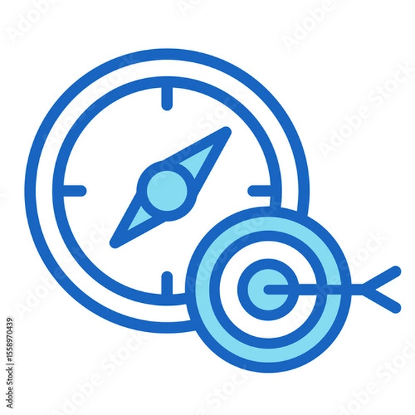 Fototapeta Objective Compass  Icon Element For Design
