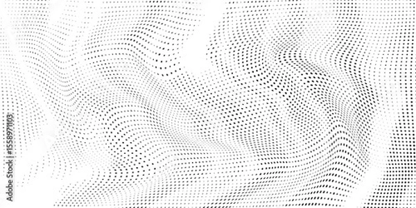 Fototapeta Background with monochrome dotted texture. Polka dot pattern template. vector ilustration