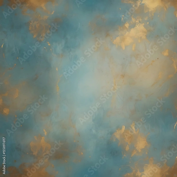 Fototapeta Blue and Gold Abstract Liquid Texture Background for Elegant Wall Art and Design | ai