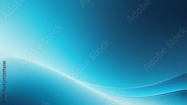 Fototapeta Smooth Blue Gradient with Light Waves in Abstract Background for Design or Wallpape,r ai
