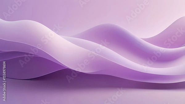Fototapeta Elegant Purple Abstract Wave Background, Smooth Fluid Gradient Design, Minimal Flow, ai