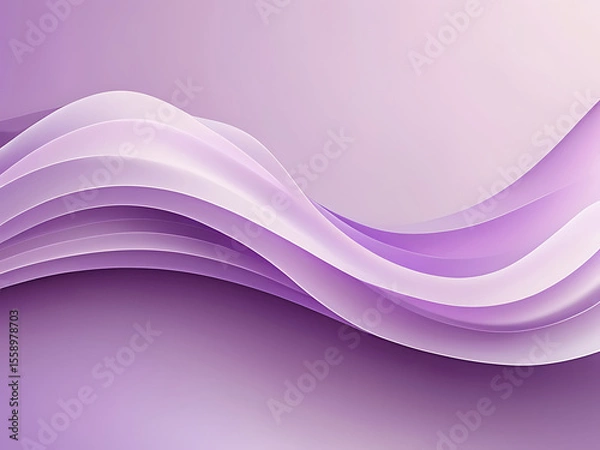 Fototapeta Elegant Purple Abstract Wave Background, Smooth Fluid Gradient Design, Minimal Flow, ai