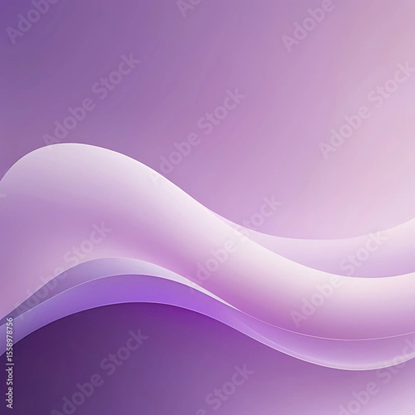 Fototapeta Elegant Purple Abstract Wave Background, Smooth Fluid Gradient Design, Minimal Flow, ai