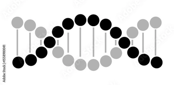 Fototapeta DNA model icon on transparent background, flat line design, vector illustration