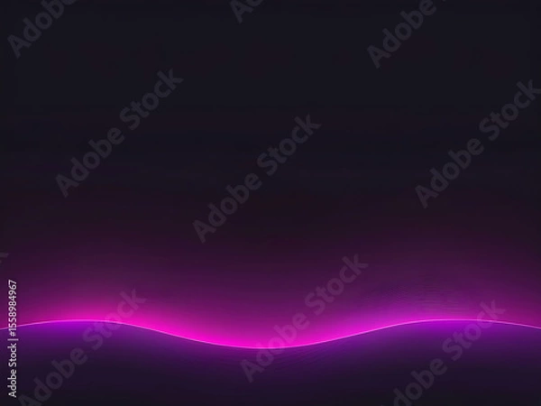 Fototapeta Neon Purple Futuristic Mountain Landscape with Dark Sky and Glowing Horizon Light Effect ai