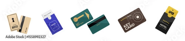 Fototapeta Card key vector icon set