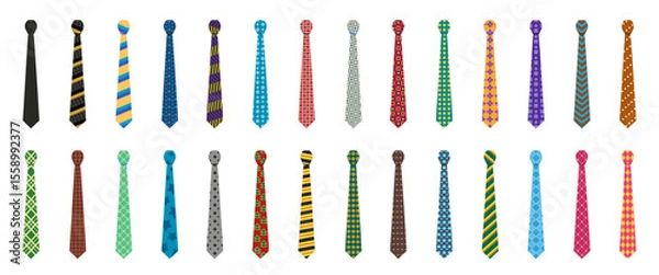 Fototapeta Tie icons vector set image
