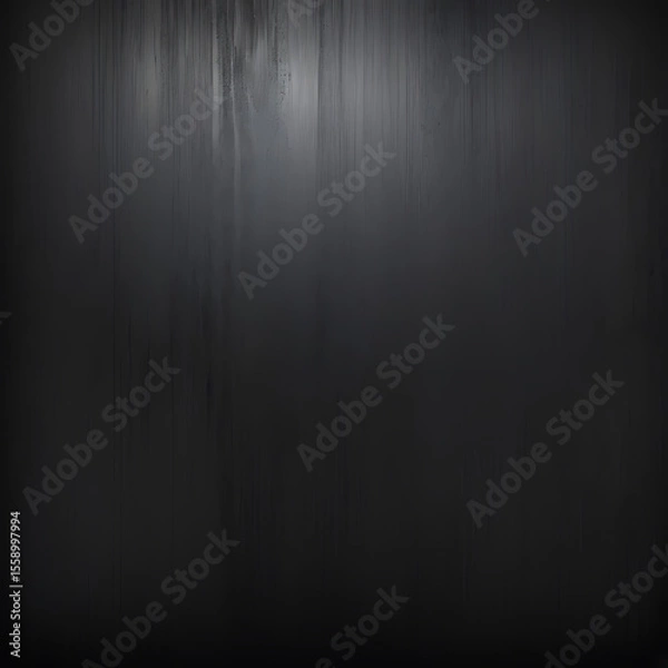 Fototapeta Dark Black Wooden Texture Background with Vertical Lines and Subtle Light Gradient Finish, ai