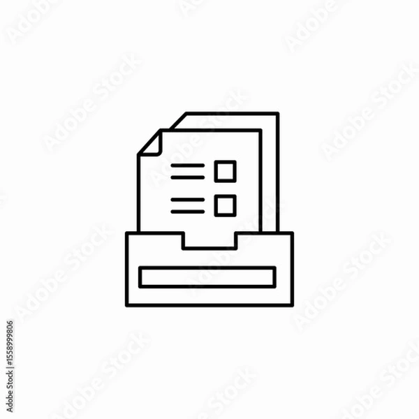 Obraz documents tray filing icon sign vector