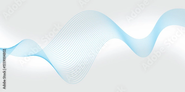 Fototapeta Abstract blue wave vector banner template