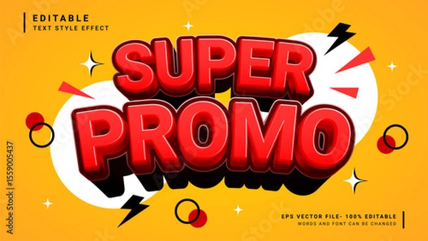 Obraz Super sale promotion 3d editable text effect template