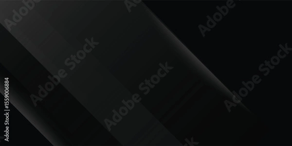 Obraz Black abstract background. Elegant dark diagonal shape elements. Modern luxury grey gradient graphic design.modern technology