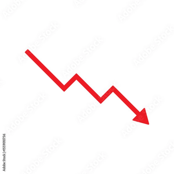 Fototapeta down arrow graph icon