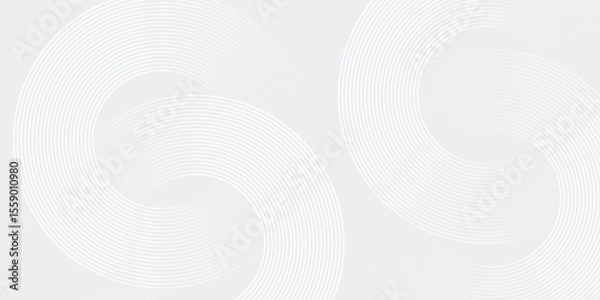 Fototapeta Abstract white glowing geometric lines on gray background. Modern shiny blue circle lines pattern. Futuristic technology concept. Suit for cover, poster modern