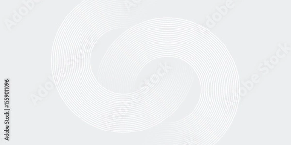 Fototapeta Abstract white glowing geometric lines on gray background. Modern shiny blue circle lines pattern. Futuristic technology concept. Suit for cover, poster modern