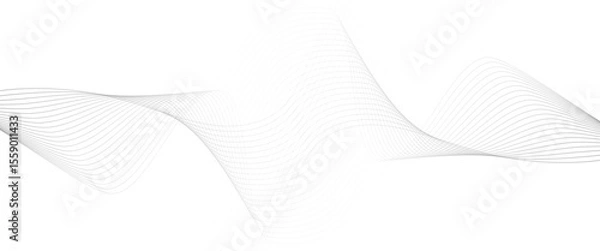 Obraz Vector stylized wave technology concept lines abstract background with flowing.