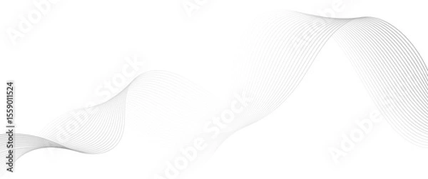 Obraz Vector stylized wave technology concept lines abstract background with flowing.