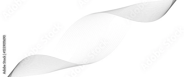 Obraz Vector stylized wave technology concept lines abstract background with flowing.