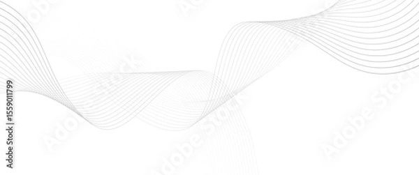 Obraz Vector technology abstract wave lines with flowing background