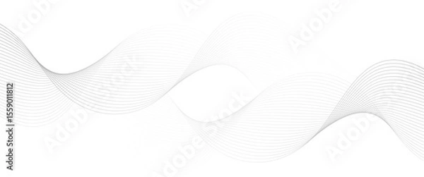 Obraz Vector technology abstract wave lines with flowing background