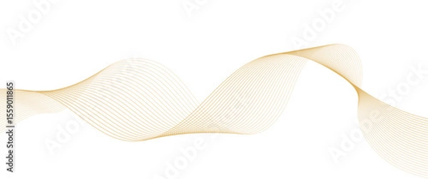 Obraz Vector abstract golden wave line technology concept lines with flowing background