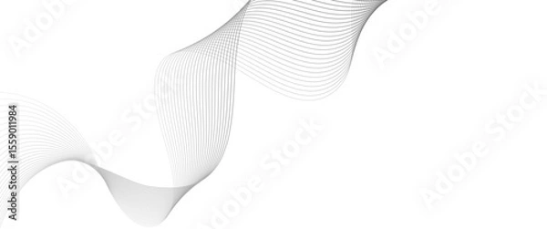 Obraz Vector technology abstract wave lines with flowing background
