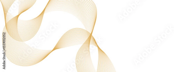 Obraz Vector abstract golden wave line technology concept lines with flowing background