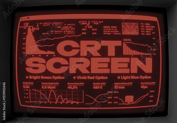 Obraz CRT Screen Text Effect Mockup