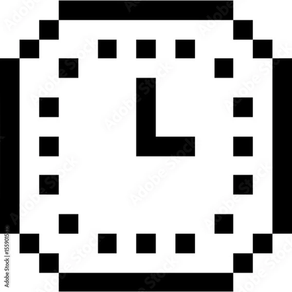 Obraz Pixel Art Clock Icon – Retro Time Symbol for Games and UI