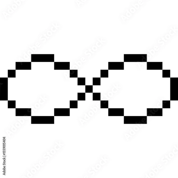 Obraz Pixel Art infinity Symbol – Infinity icon in 8-bit style 