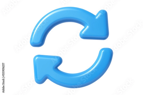 Fototapeta 3D Sync Arrows Icon Isolated on a Transparent Background