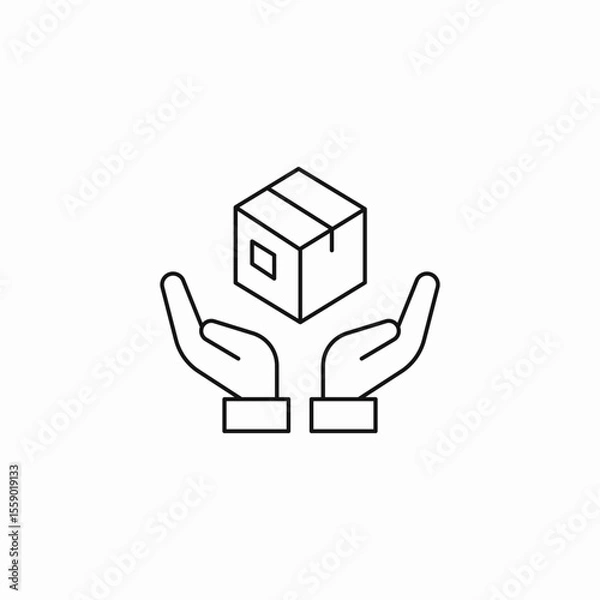 Obraz hands holding package delivery icon sign vector