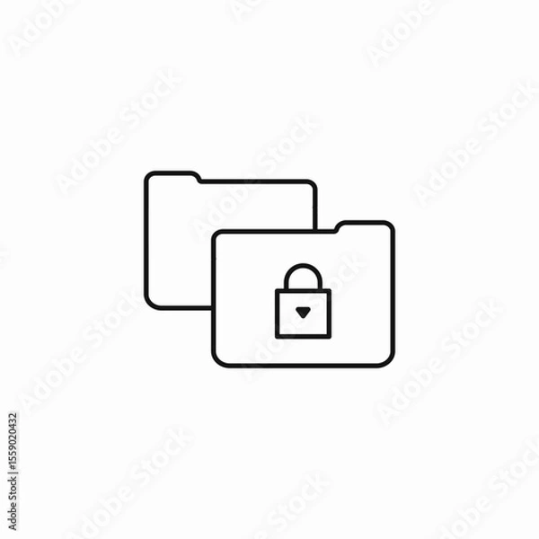 Obraz locked shared folders icon sign vector