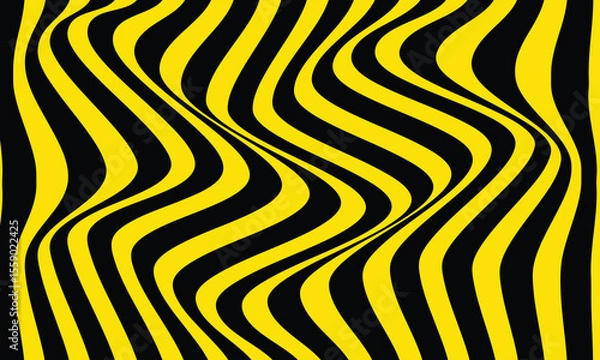 Obraz abstract yellow line wave pattern on dark suitable for background.