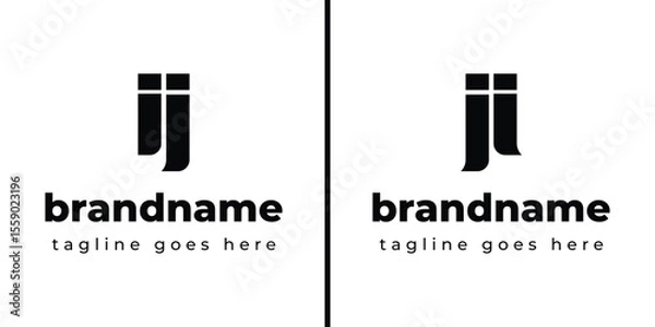 Fototapeta Letters IJ Monogram Logo, suitable for any business with JI or IJ initials