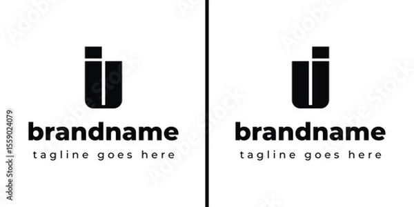 Fototapeta Letters IU Monogram Logo, suitable for any business with UI or IU initials