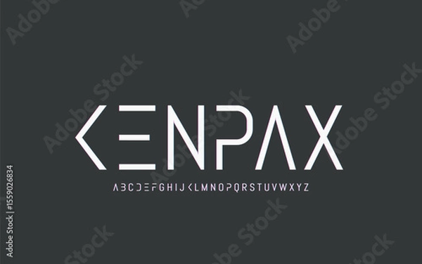 Fototapeta Modern Minimalist Geometric Sans Serif Font for Branding and Creative Designs
