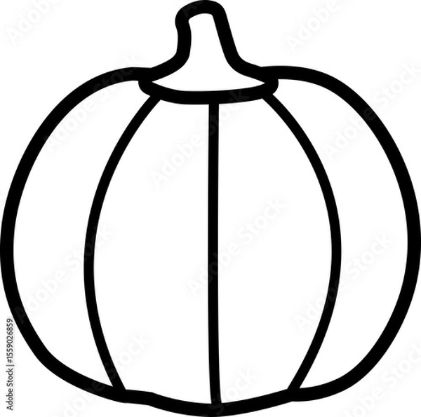 Fototapeta Simple shape fall thanksgiving pumpkin outline isolated.
Autumn harvest pumpkin black thick line icon.
Transparent background. svg.