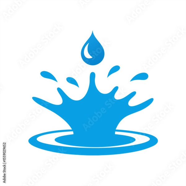 Fototapeta Vector clip art of splash rising from water on transparent background for web and graphic design