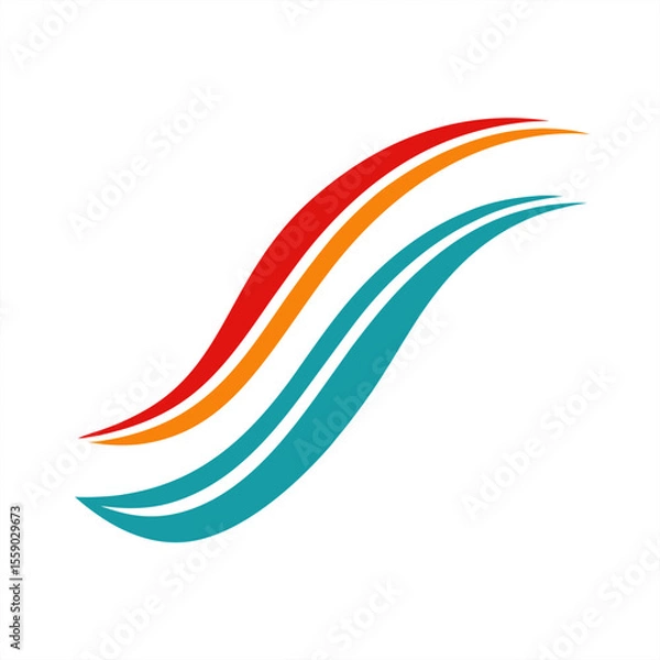 Fototapeta Vector clip art of stylish wave and speed lines snail promoting slow life on transparent background for web and graphic design