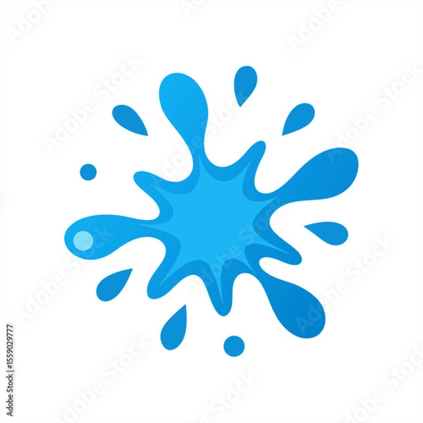Fototapeta Water splash explosion with droplets and ripples on transparent background for web and graphic design