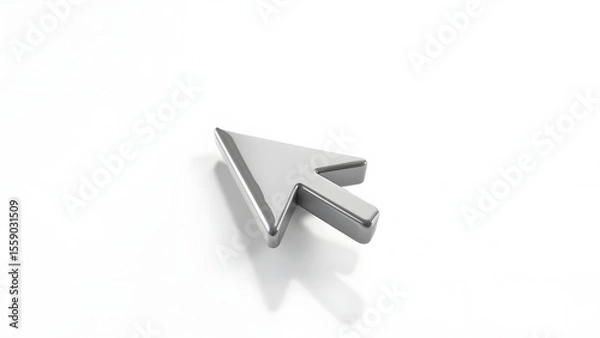 Fototapeta Silver mouse cursor icon isolated on a transparent background